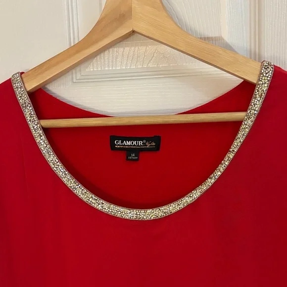 GLAMOUR Elegant Red Women's Maxi Dress - 14 - Picture 2 of 8